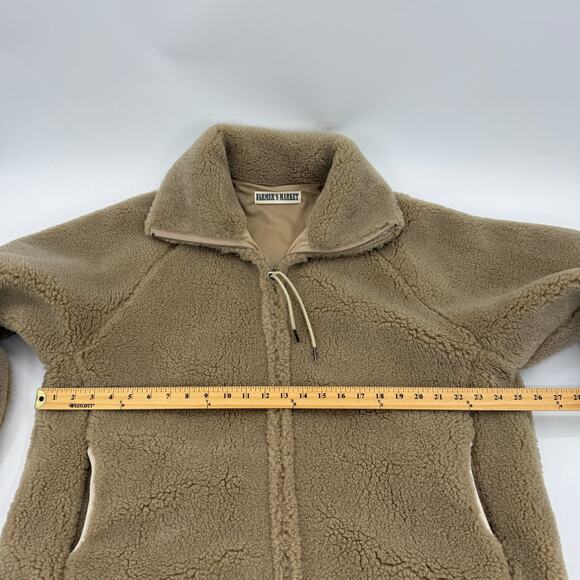 FARMER'S MARKET Mens Fleece Full Zip Jacket Size M Oversized Boxy Cotton Linen - Picture 6 of 7